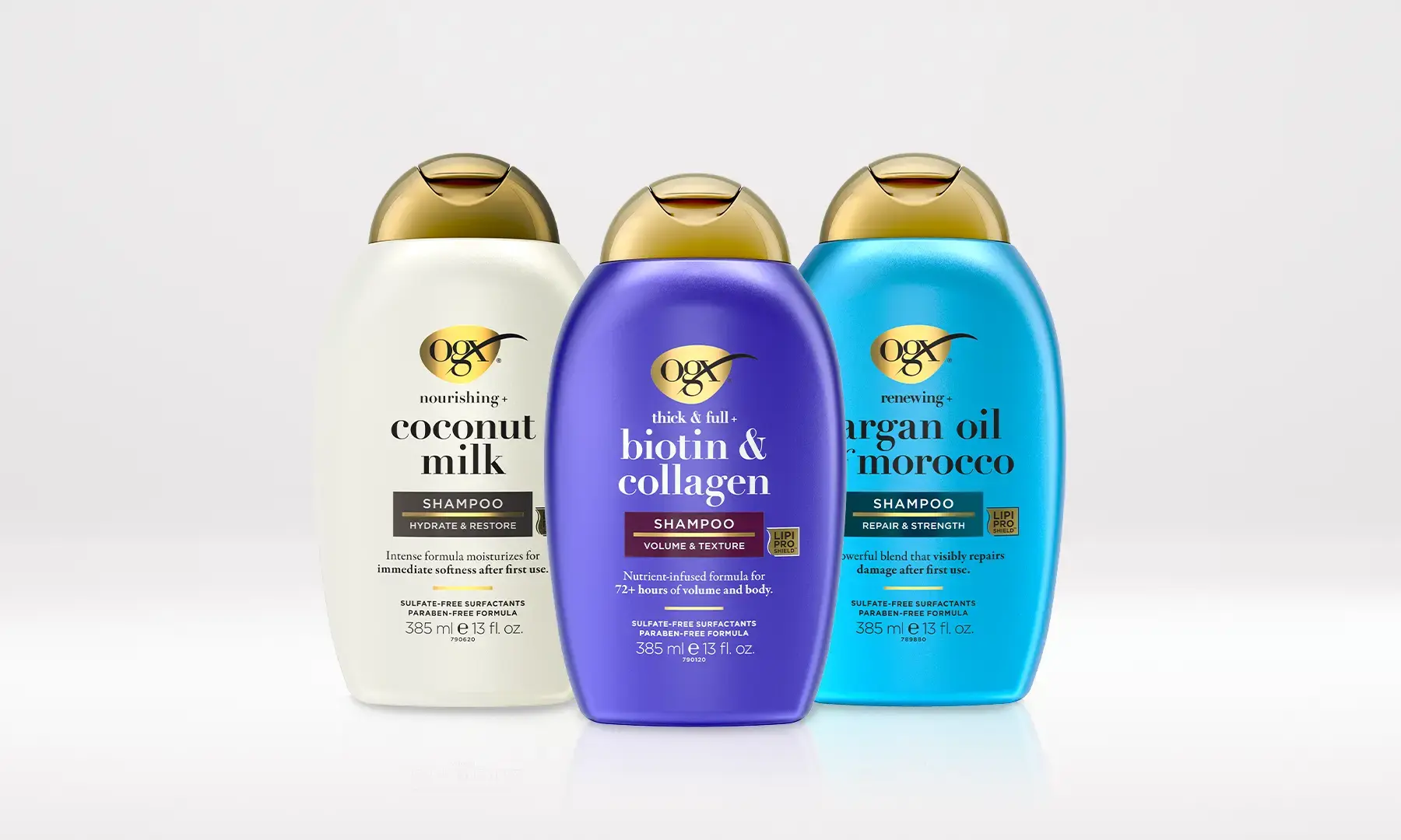 Image displaying shampoos and conditioners using Lipi Pro Shield™ Technology