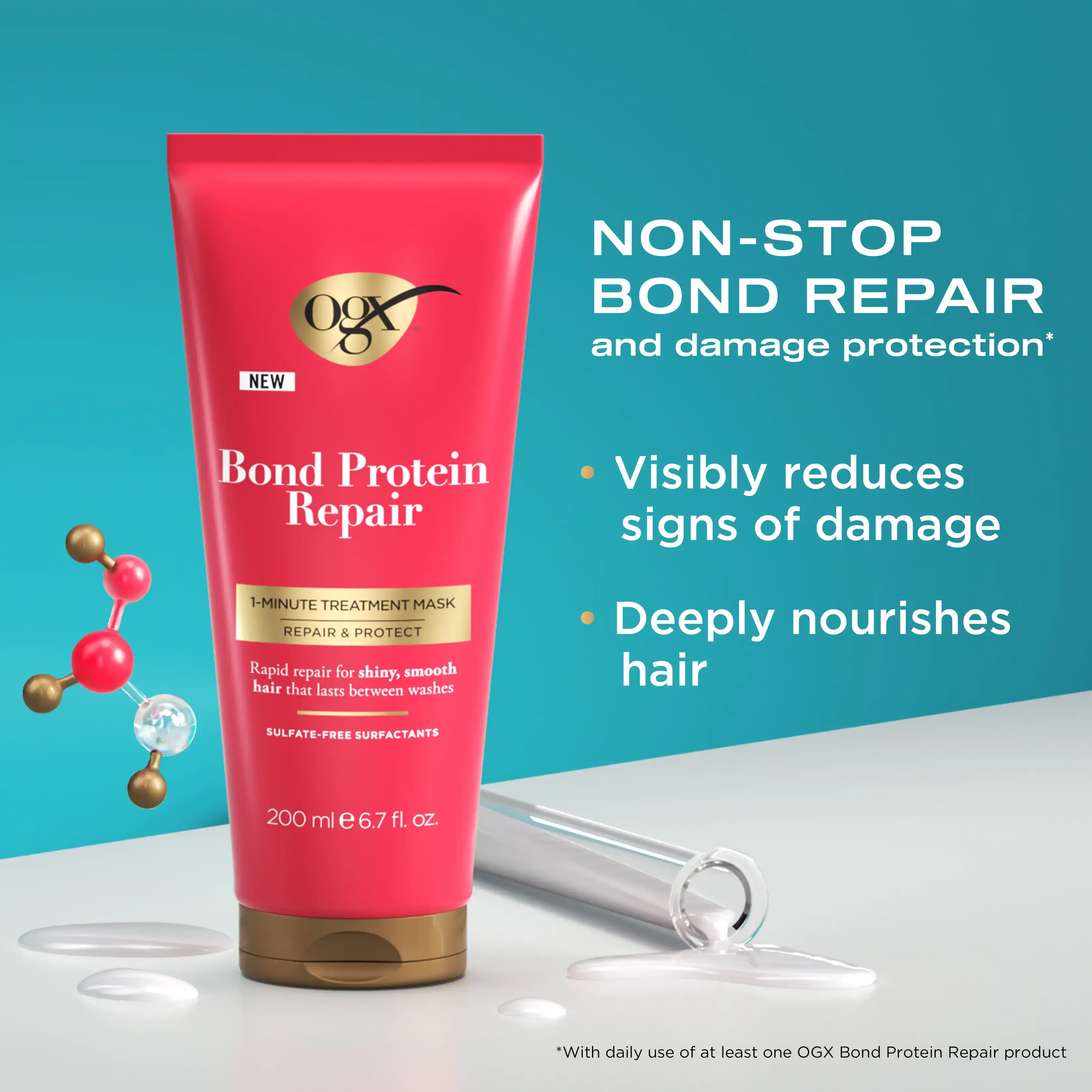 Bond Protein Repair 1 Minute Treatment Mask Product Benefits: Visibly reduces signs of damage, deeply nourishes hair