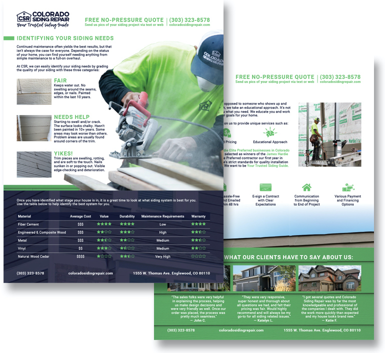 Colorado Siding Repair Print Piece Preview