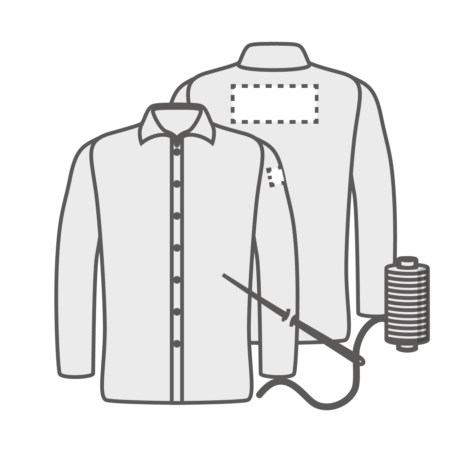 Manche gauche et dos (8x4 cm)(16x12 cm) Broderie