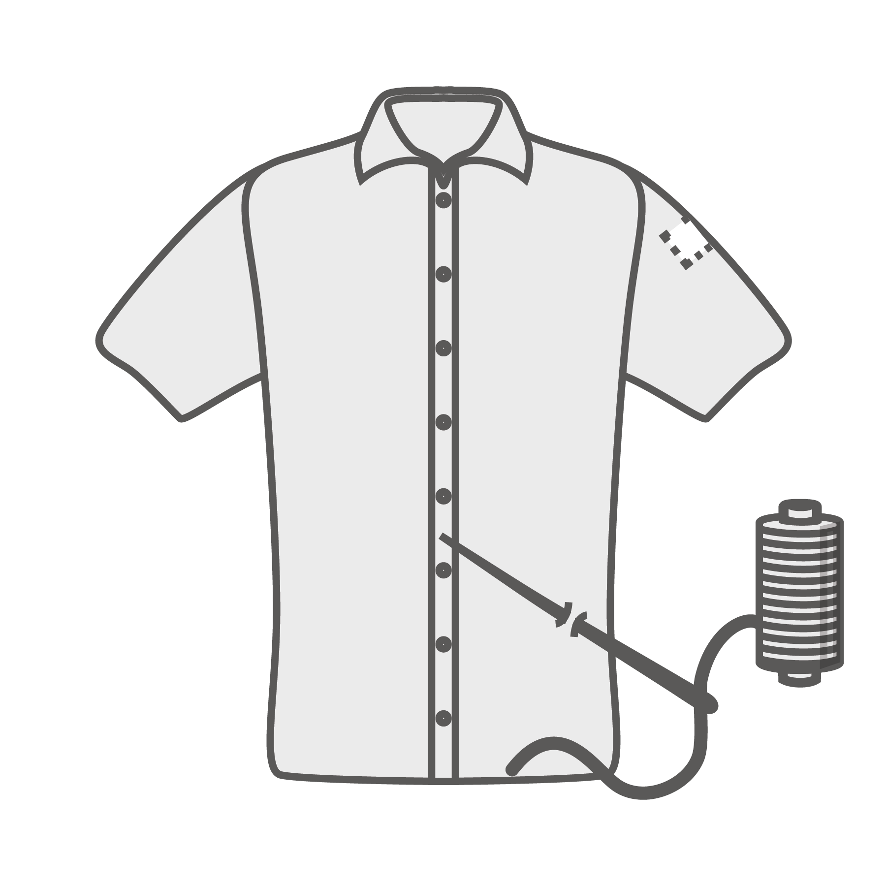 Manche gauche (8x4 cm) Broderie