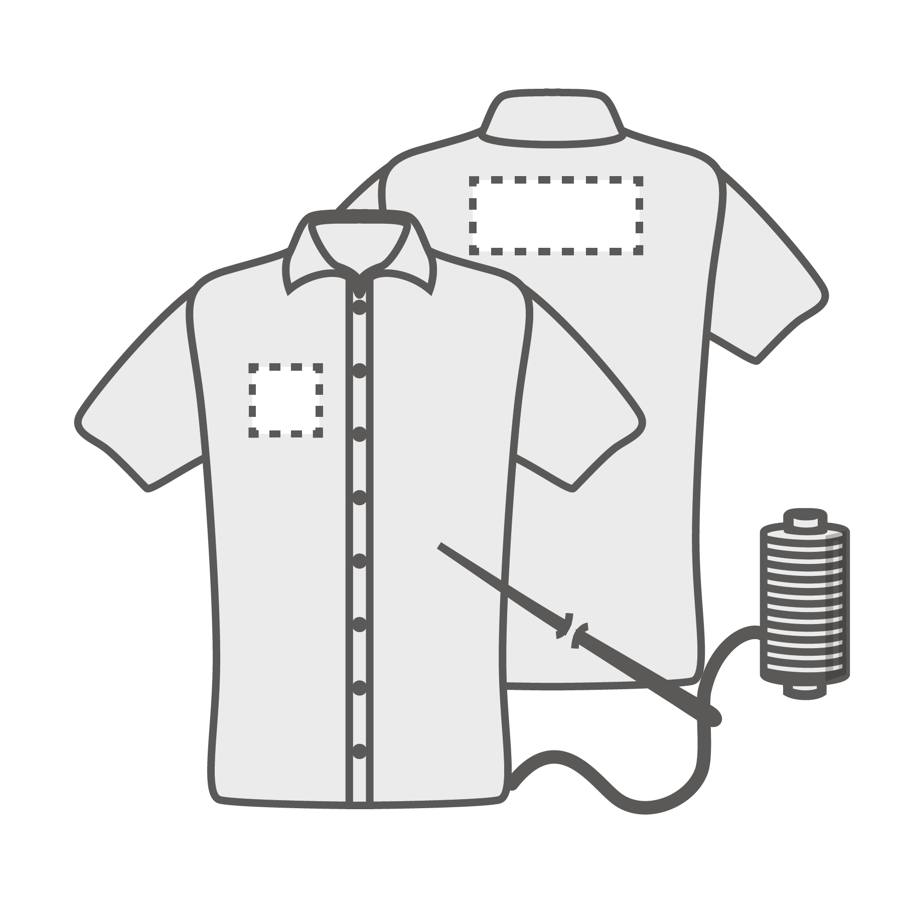 Poitrine droite et dos(10x10 cm)(16x12 cm) Broderie