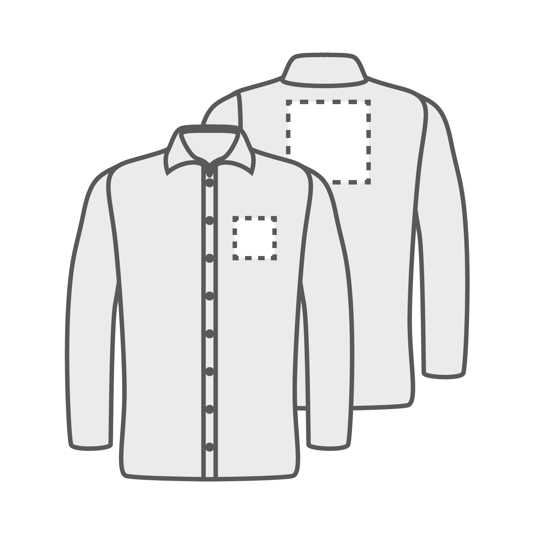 Poitrine et dos gauche (10x10 cm)(15x15 cm)