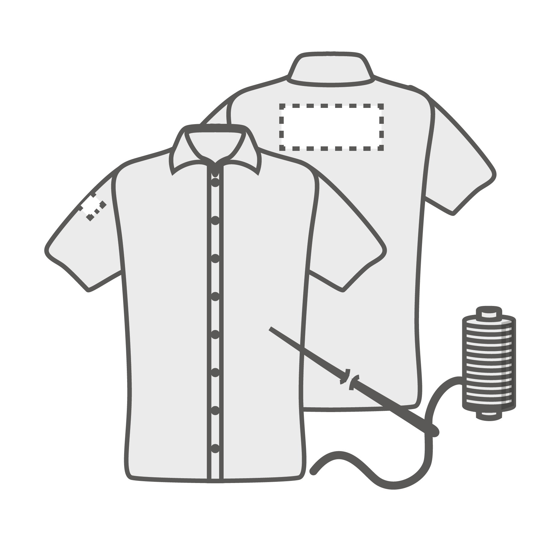 Manche droite et dos (8x4 cm)(16x12 cm) Broderie