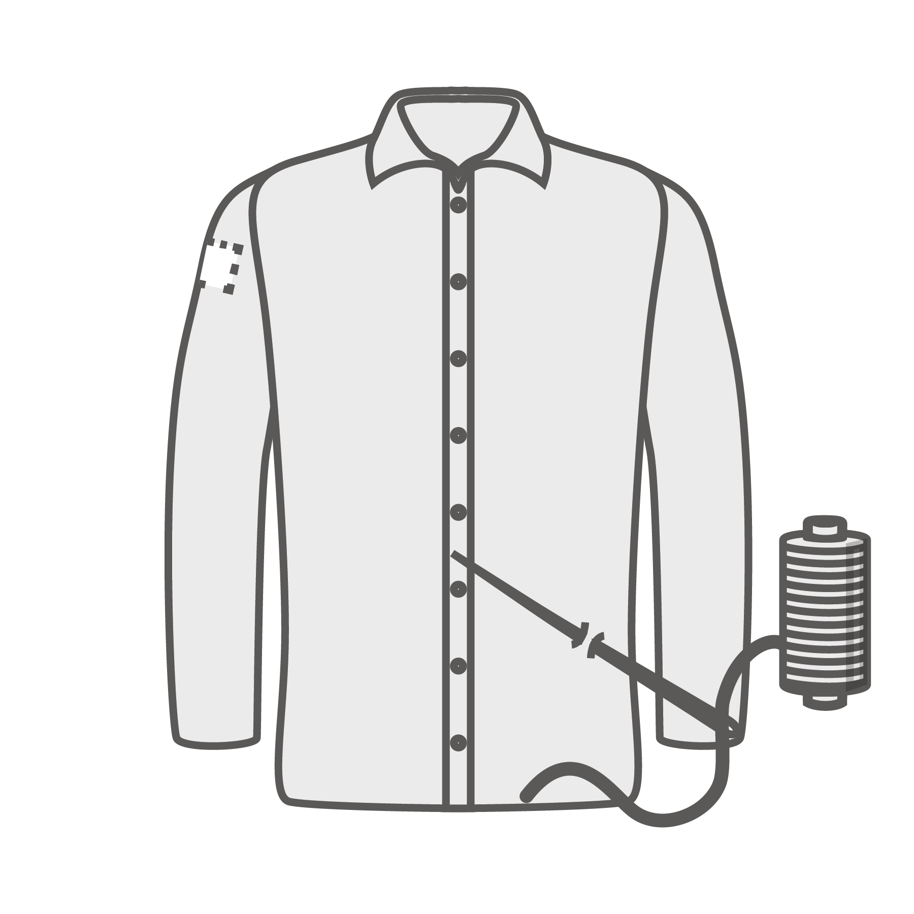  Manche droite (8x4 cm) Broderie