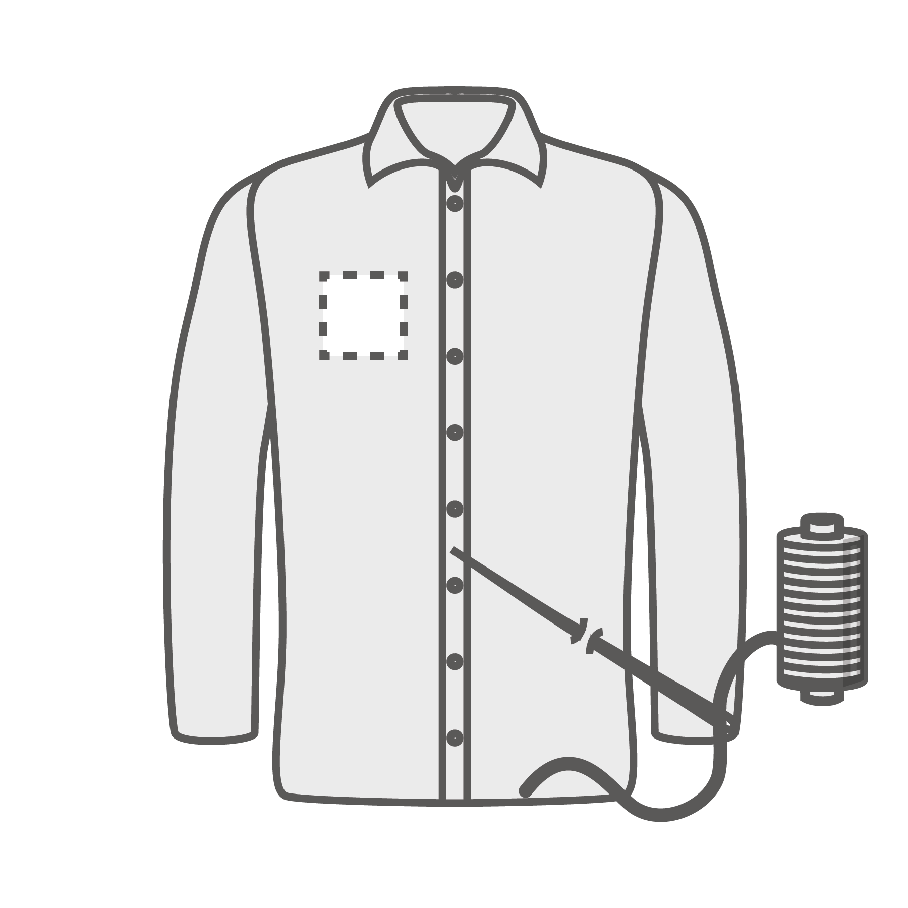 Poitrine droite (10x10 cm) Broderie