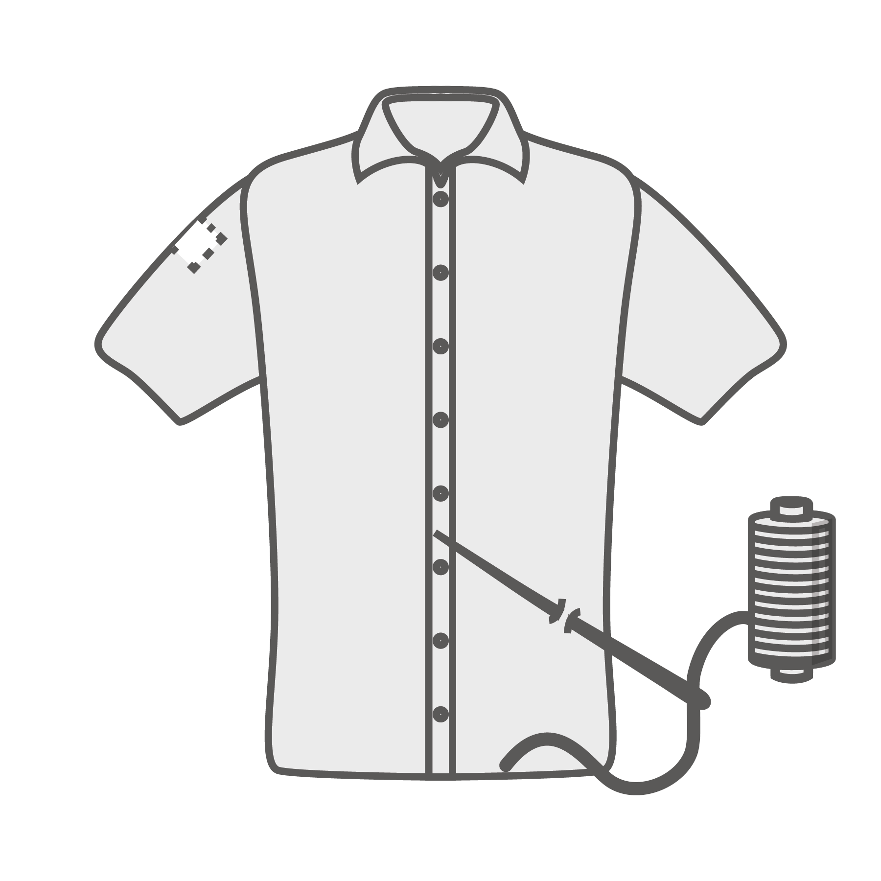 Manche droite (8x4 cm) Broderie