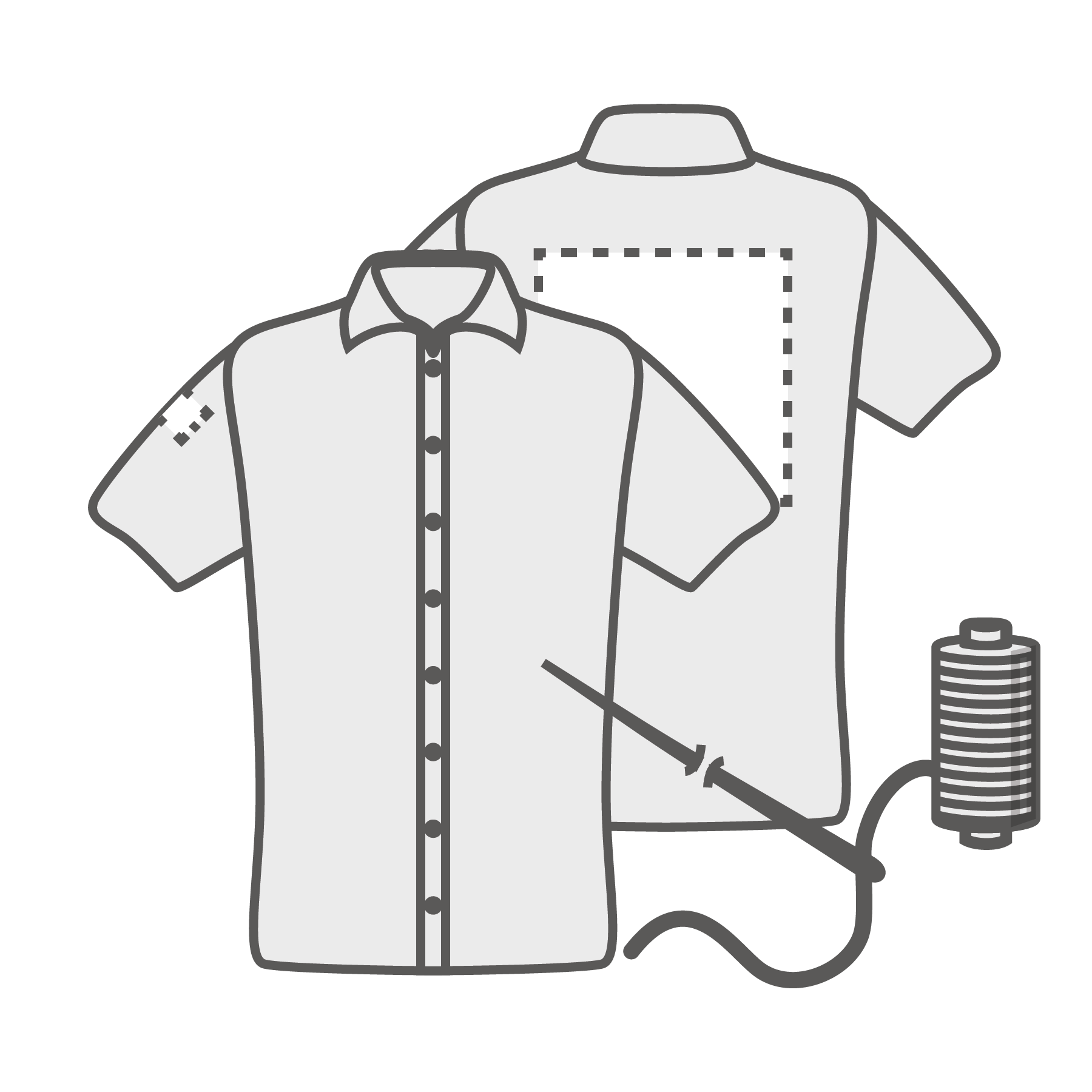 Manche droite et dos (8x4 cm)(25x25 cm) Broderie