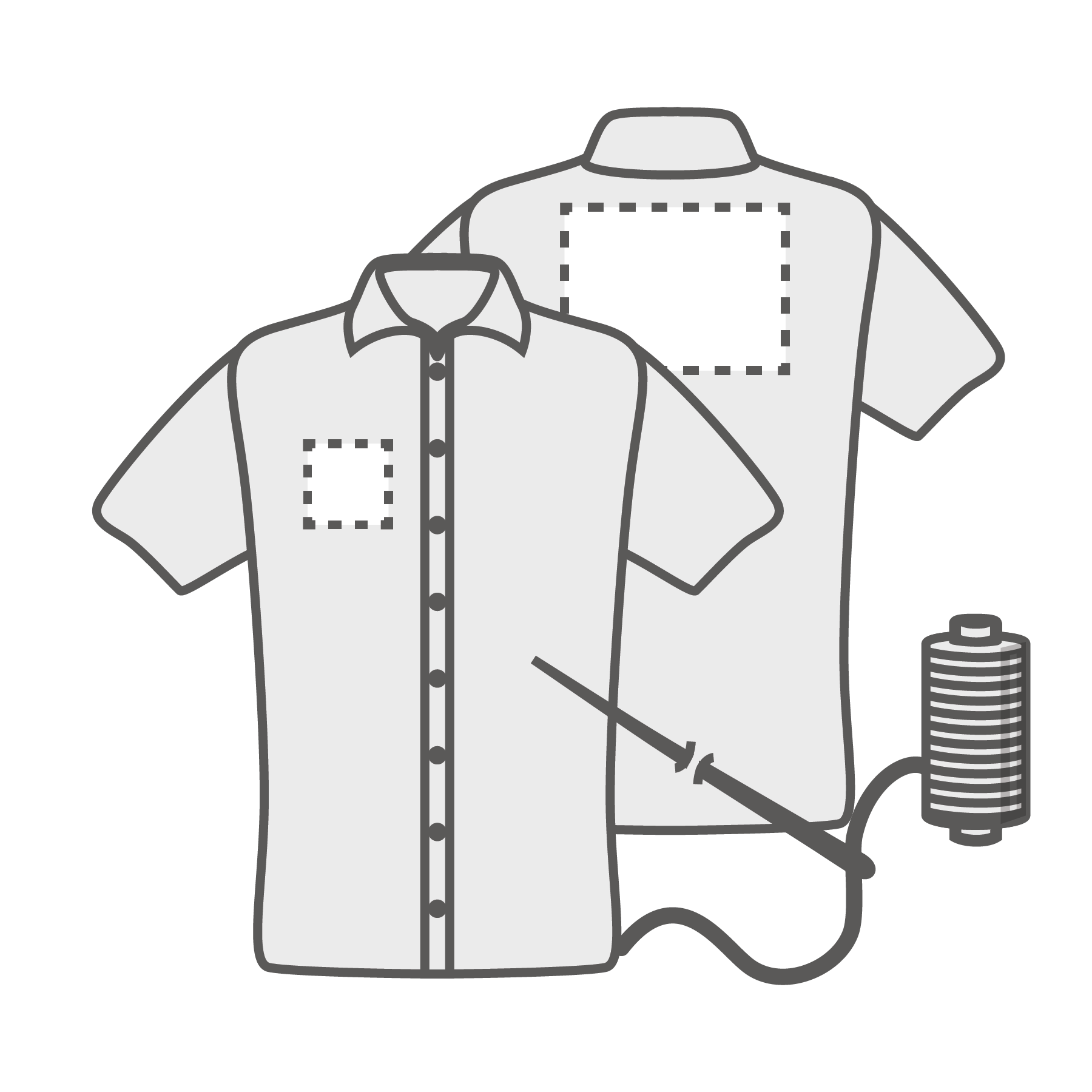 Poitrine droit et dos (10x10 cm)(20x15 cm) Broderie