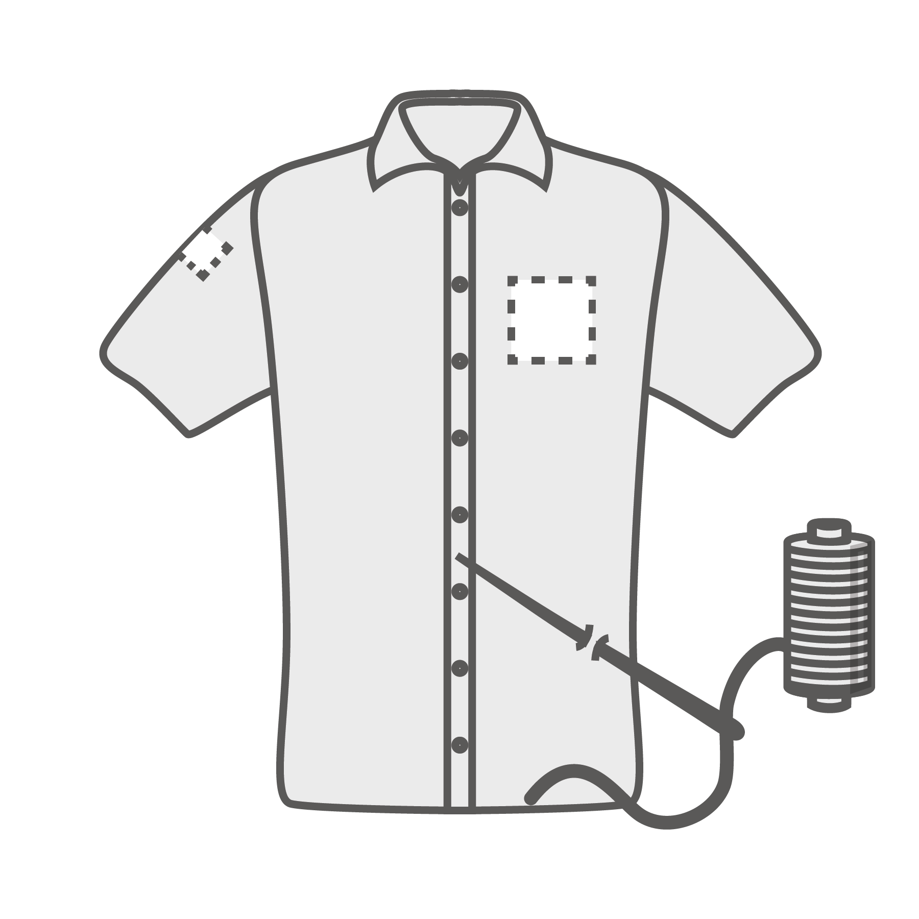 Poitrine gauche et manche droite (10x10 cm)(8x4 cm) Broderie