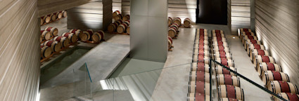 Moderner Massetokeller auf dem Weingut Masseto in der Toskana