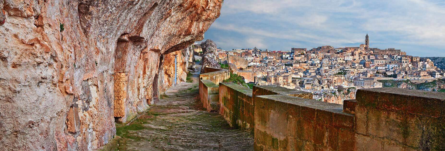Alterwürdiges Dorf in der Basilikata Sassi di Matera.