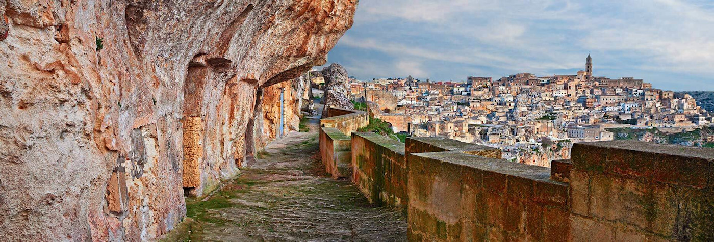 Alterwürdiges Dorf in der Basilikata Sassi di Matera.