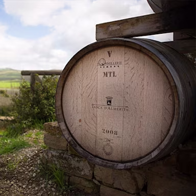 Barriquefass der Familie Tasca d'Almerita auf dem Weingut Tenuta Regaleali