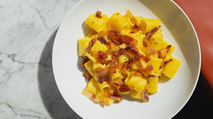 piu rezept rigatoni carbonara 2