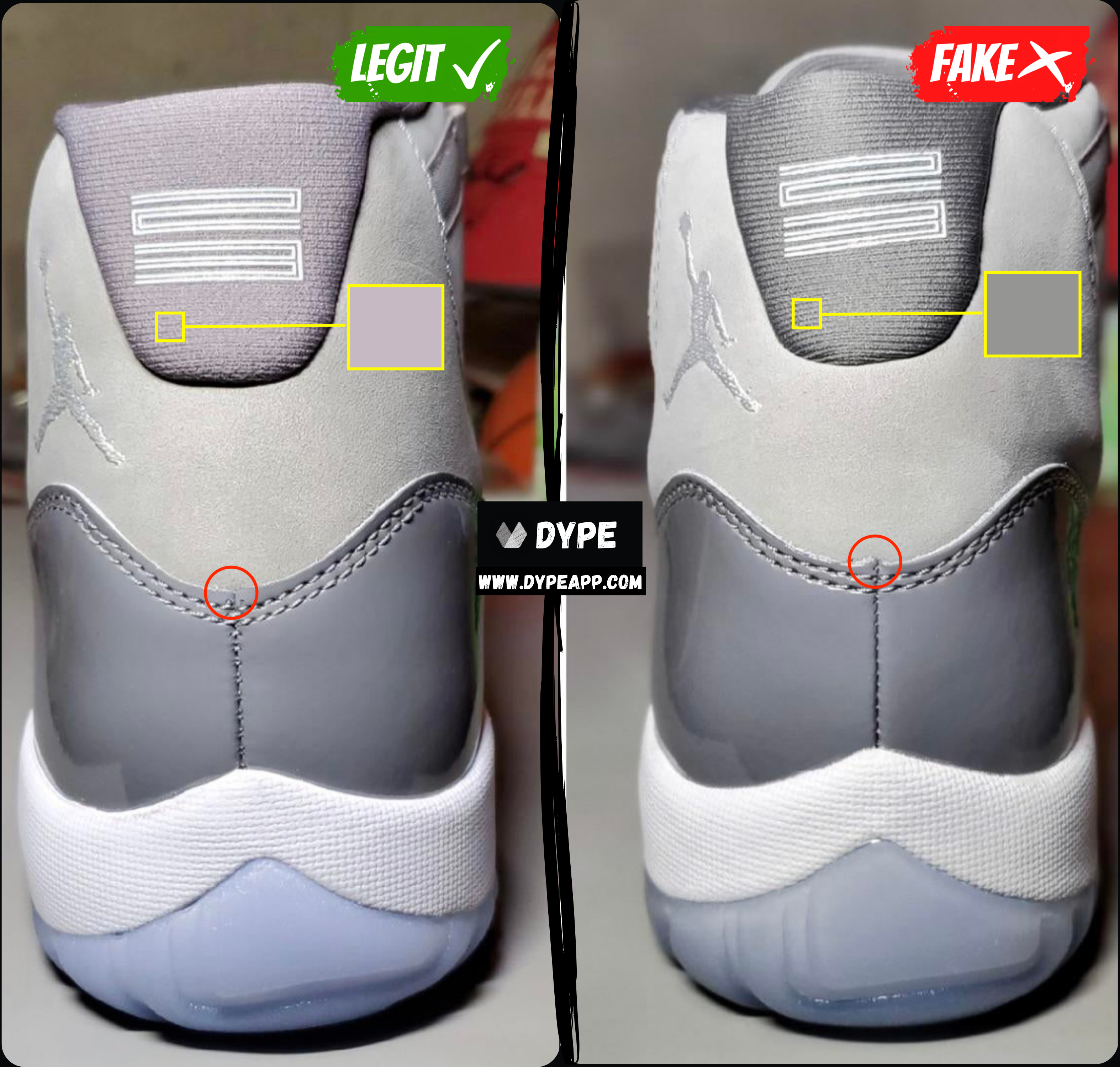 how can you tell if the jordan 11s are fake