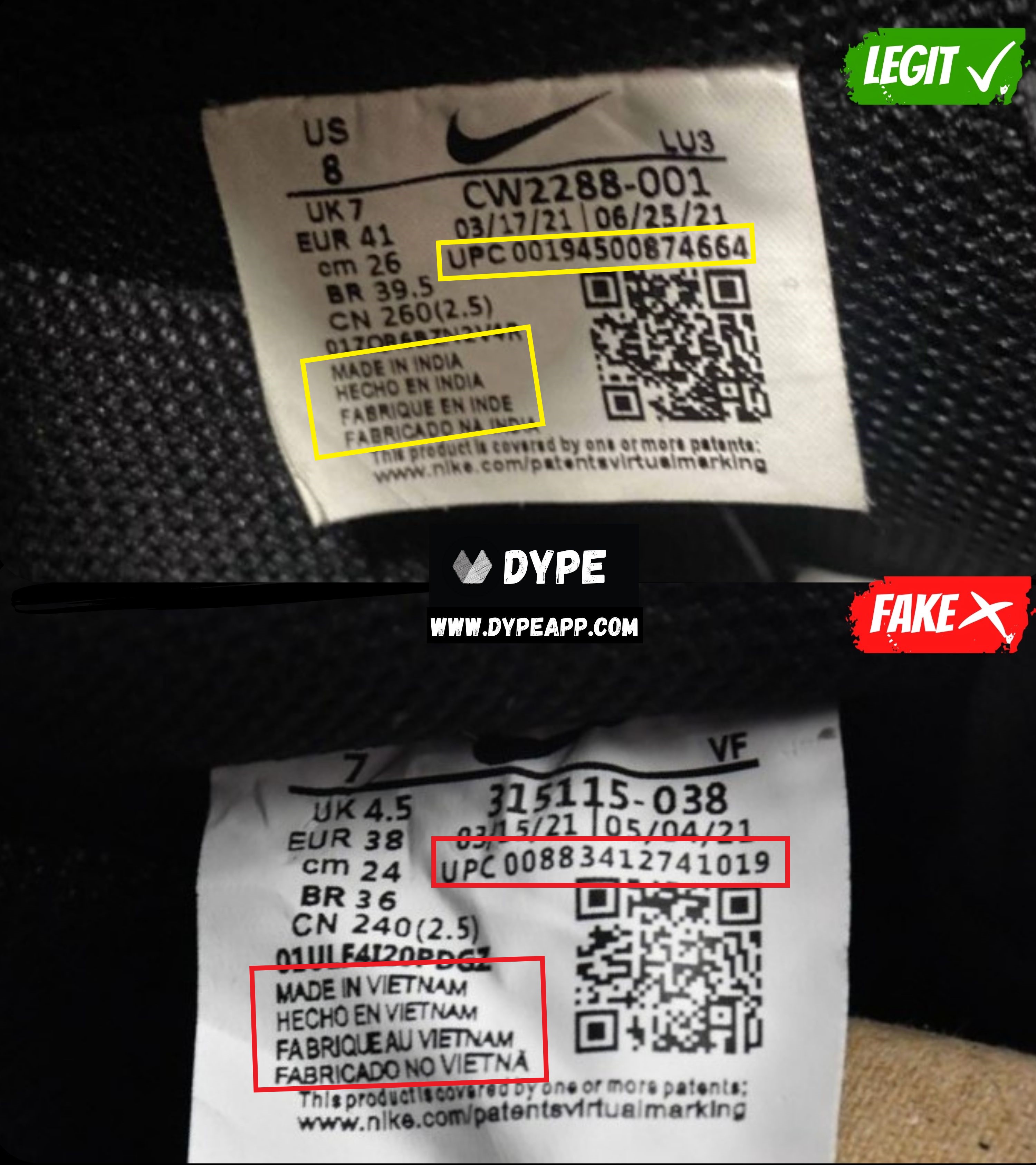 Nike Air Force 1 Original vs Fake Guide 2023: How to Spot a Fake? - Extrabux