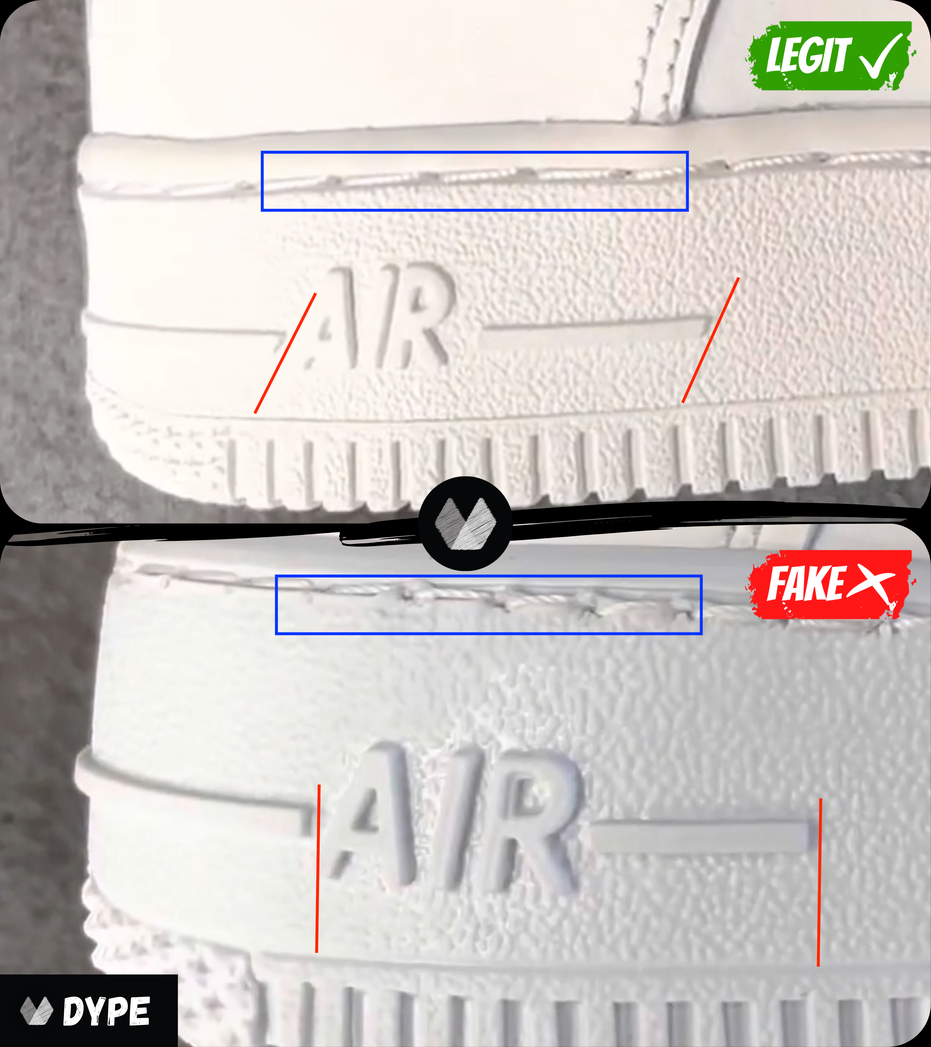 How To Spot Fake Nike Air Force 1 Low White Sneakers – LegitGrails