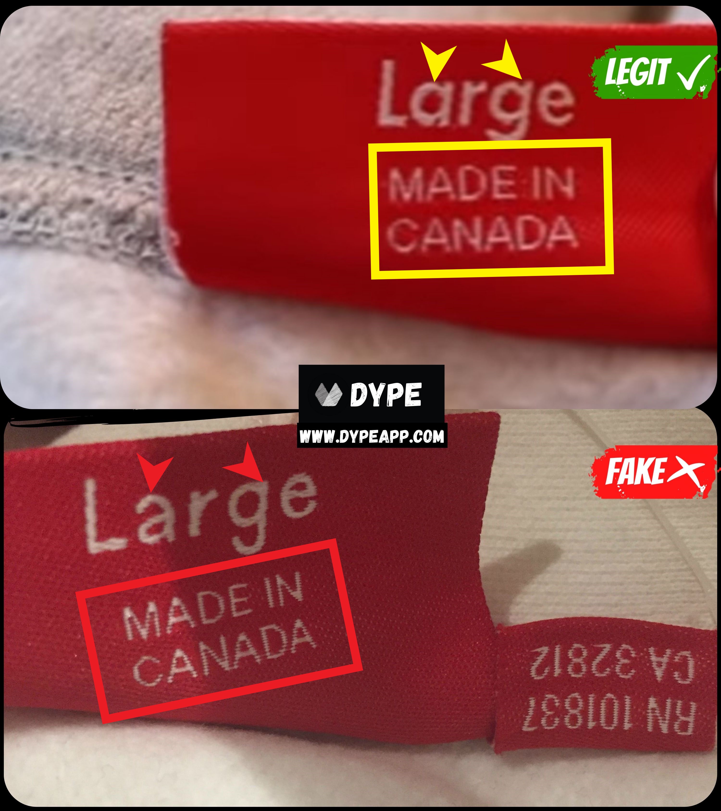 Step 3: Check the wash tag of your Supreme x LV box logo t-shirt
