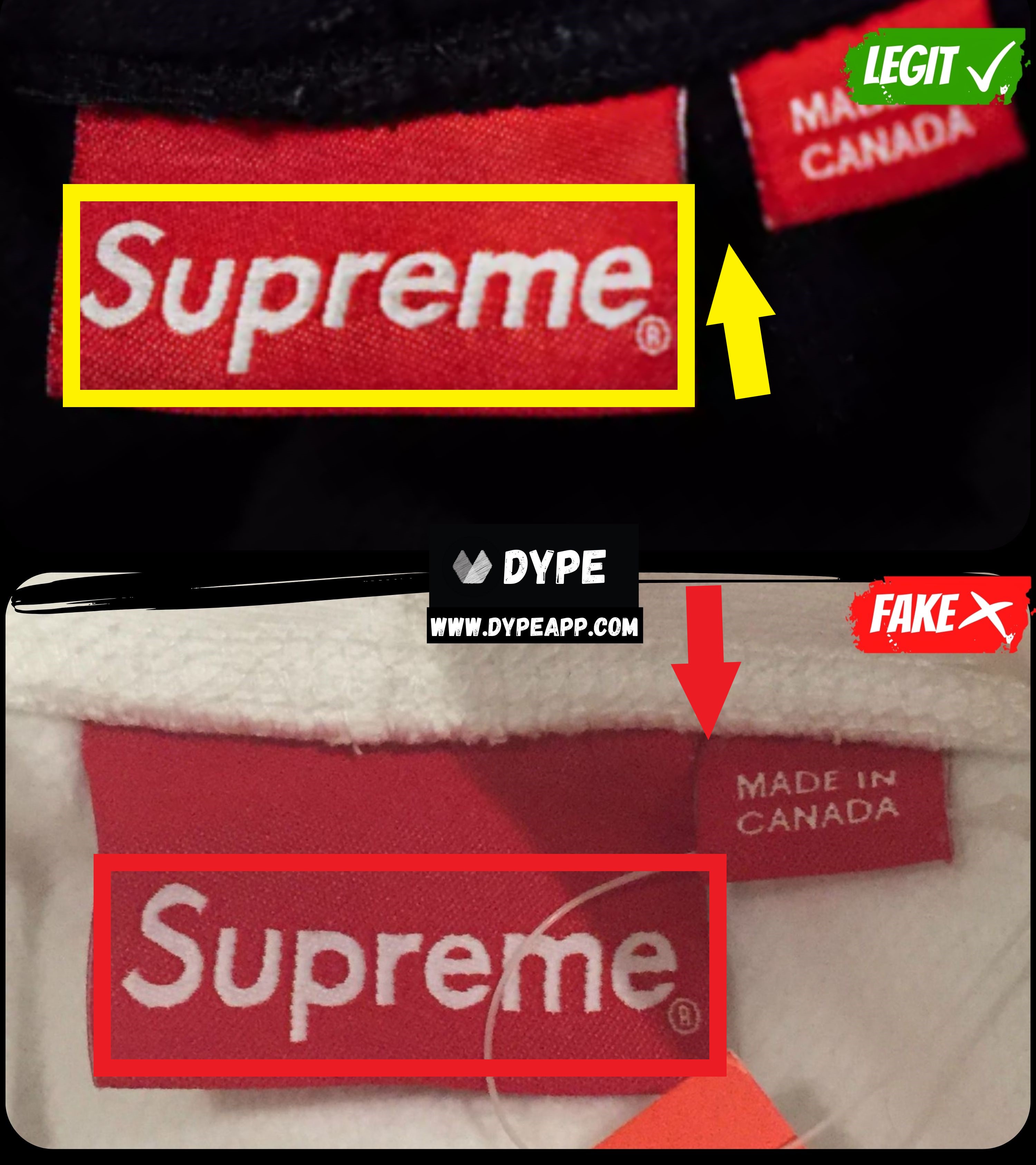 Step 3: Check the wash tag of your Supreme x LV box logo t-shirt