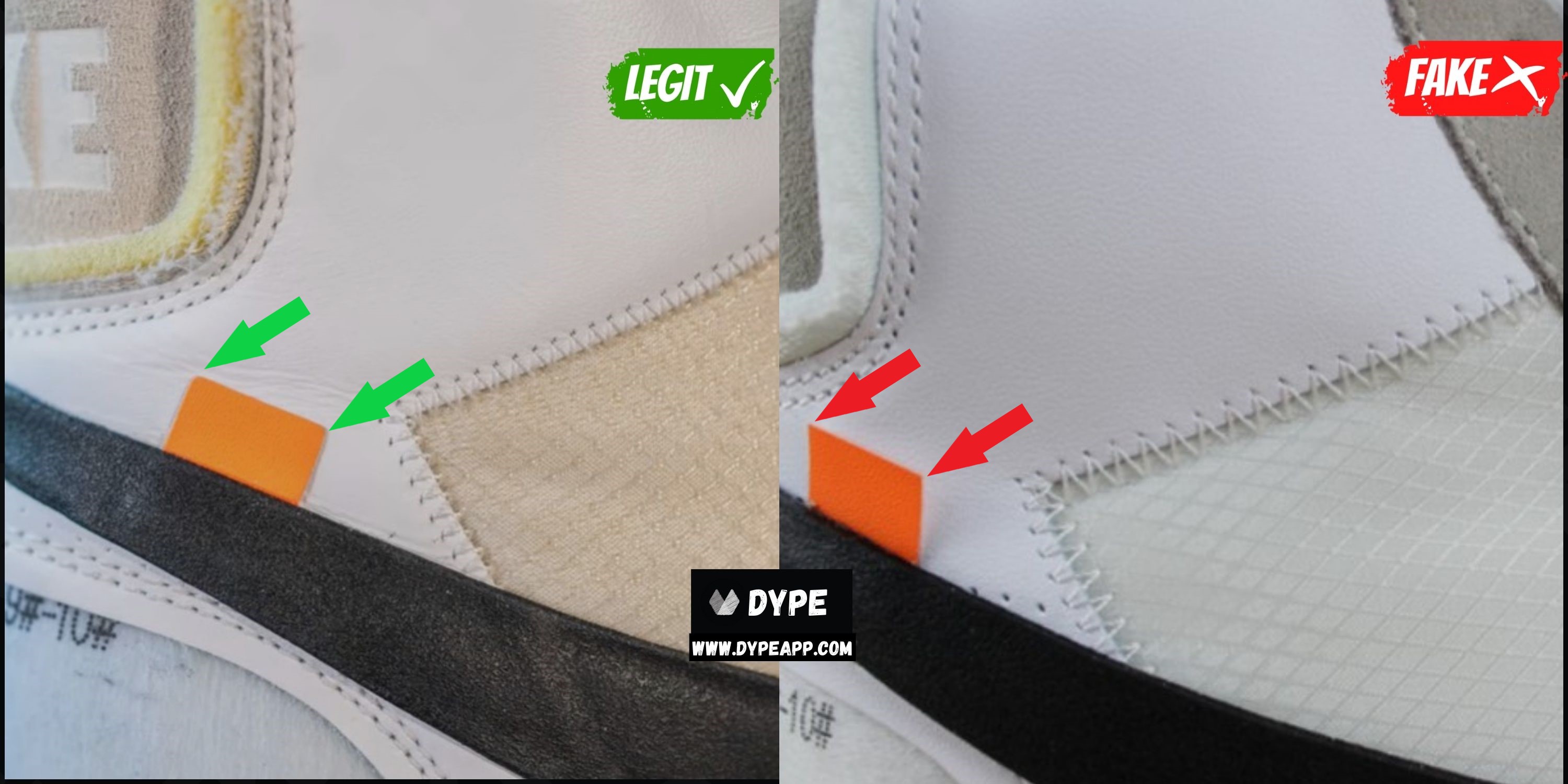 Nike blazer off 2024 white real vs fake