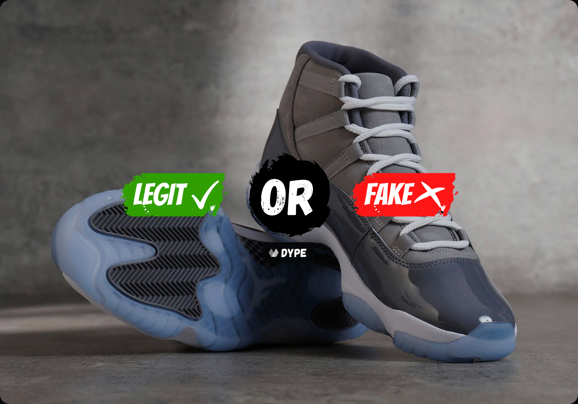 jordan 11 cool grey real vs fake