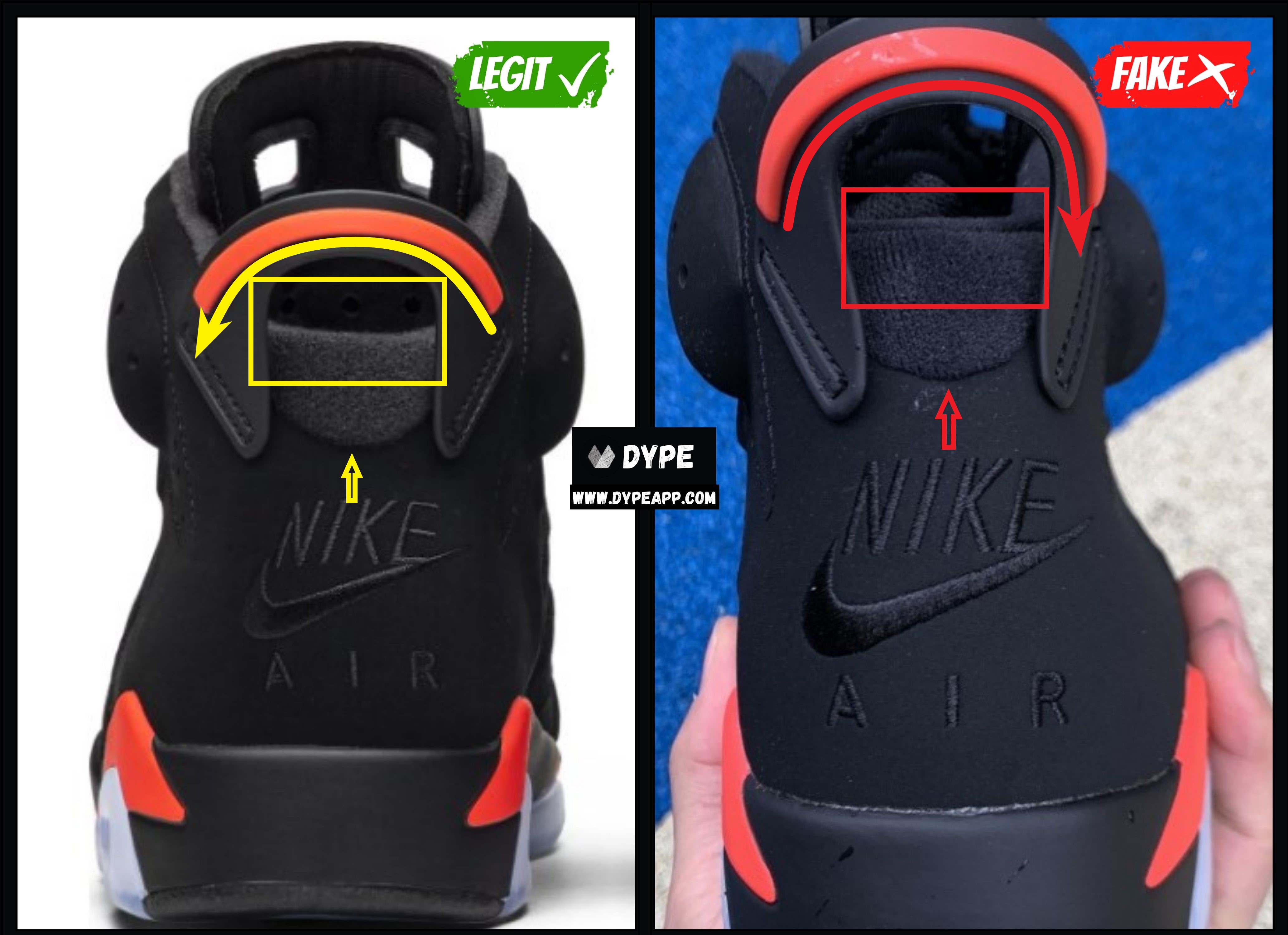 how to tell if jordan 6 rings are fake