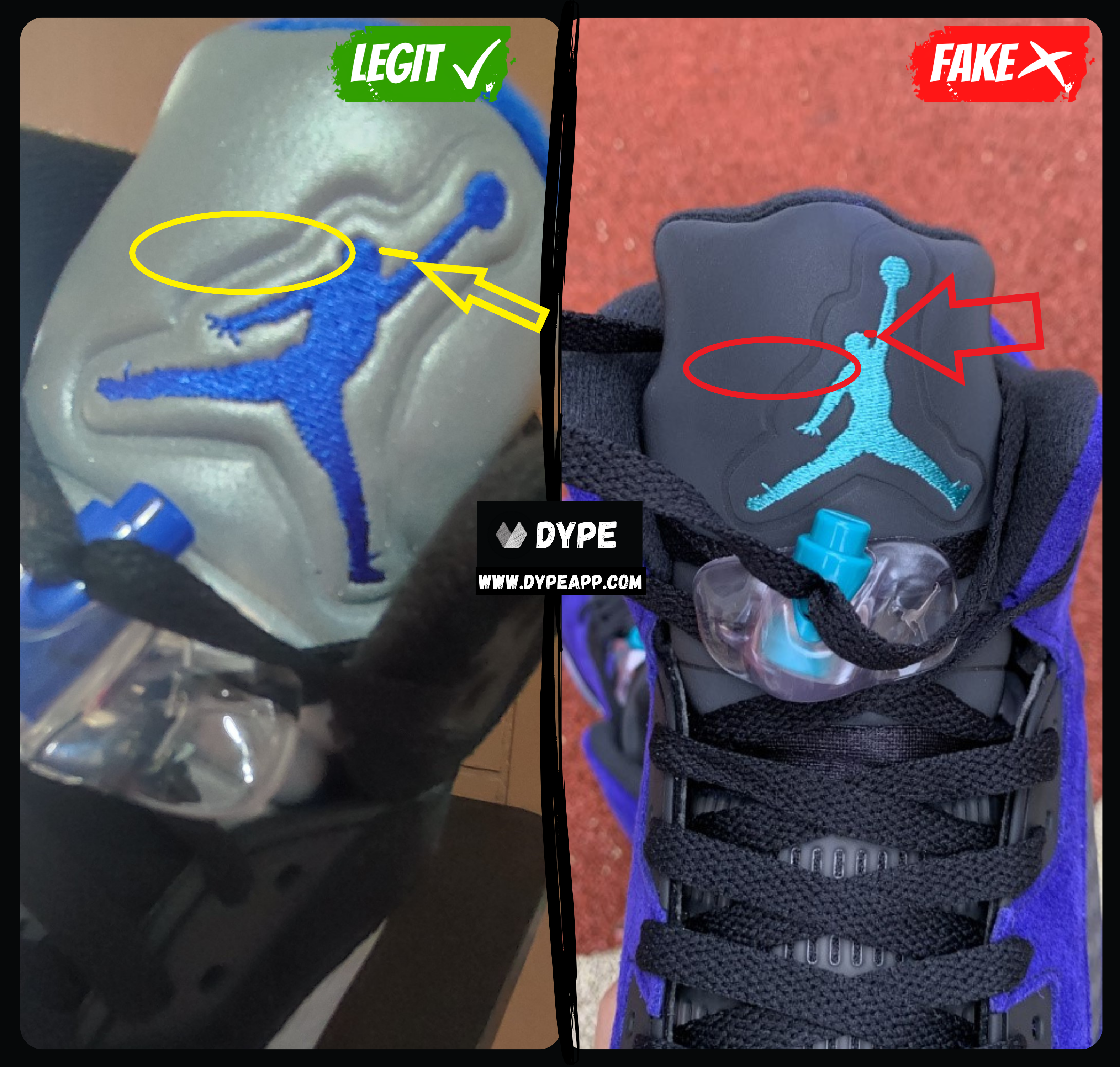 how to know if jordan 5 are fake