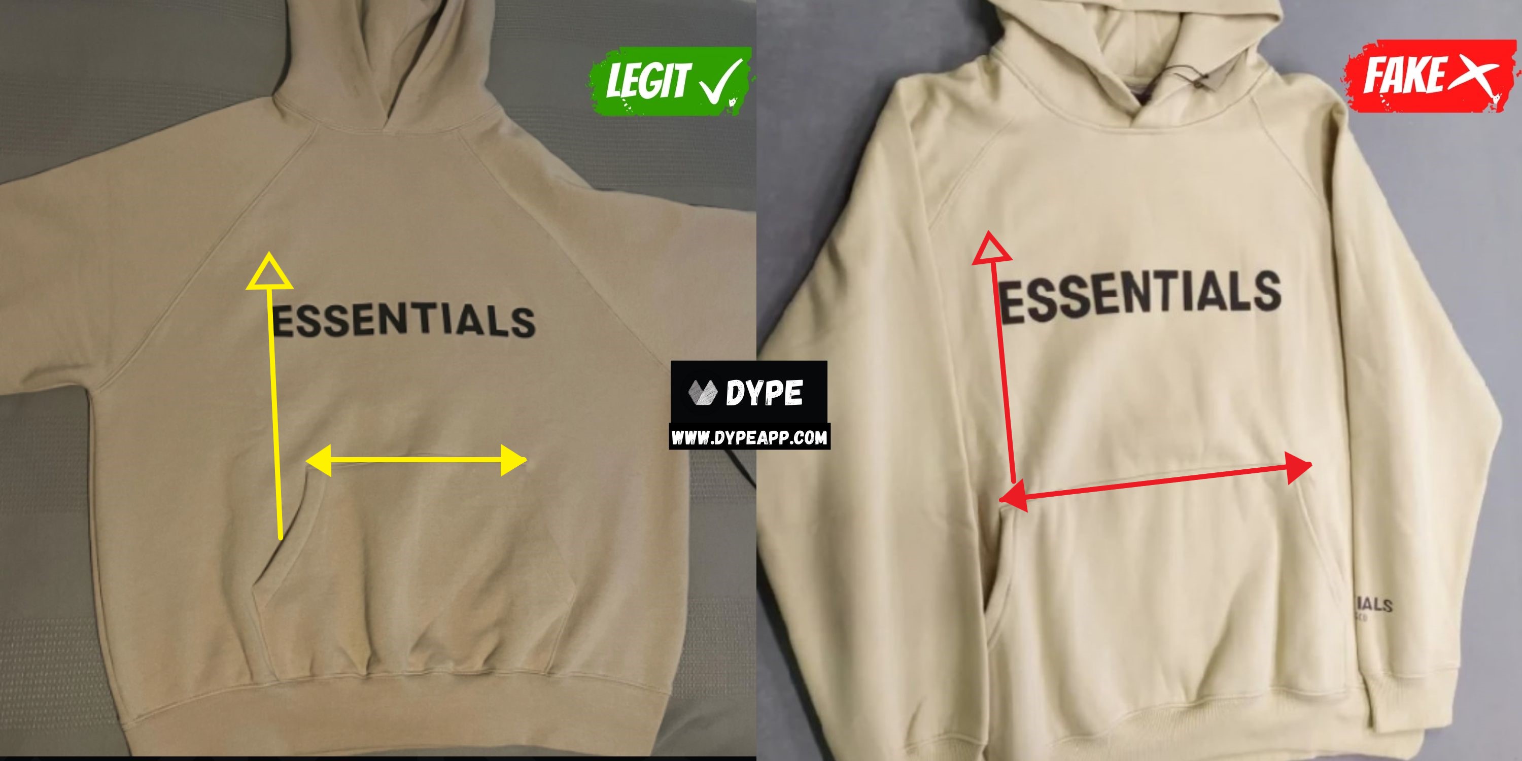 Step 2.1: Fake vs real FOG Essentials hoodie second wash tag