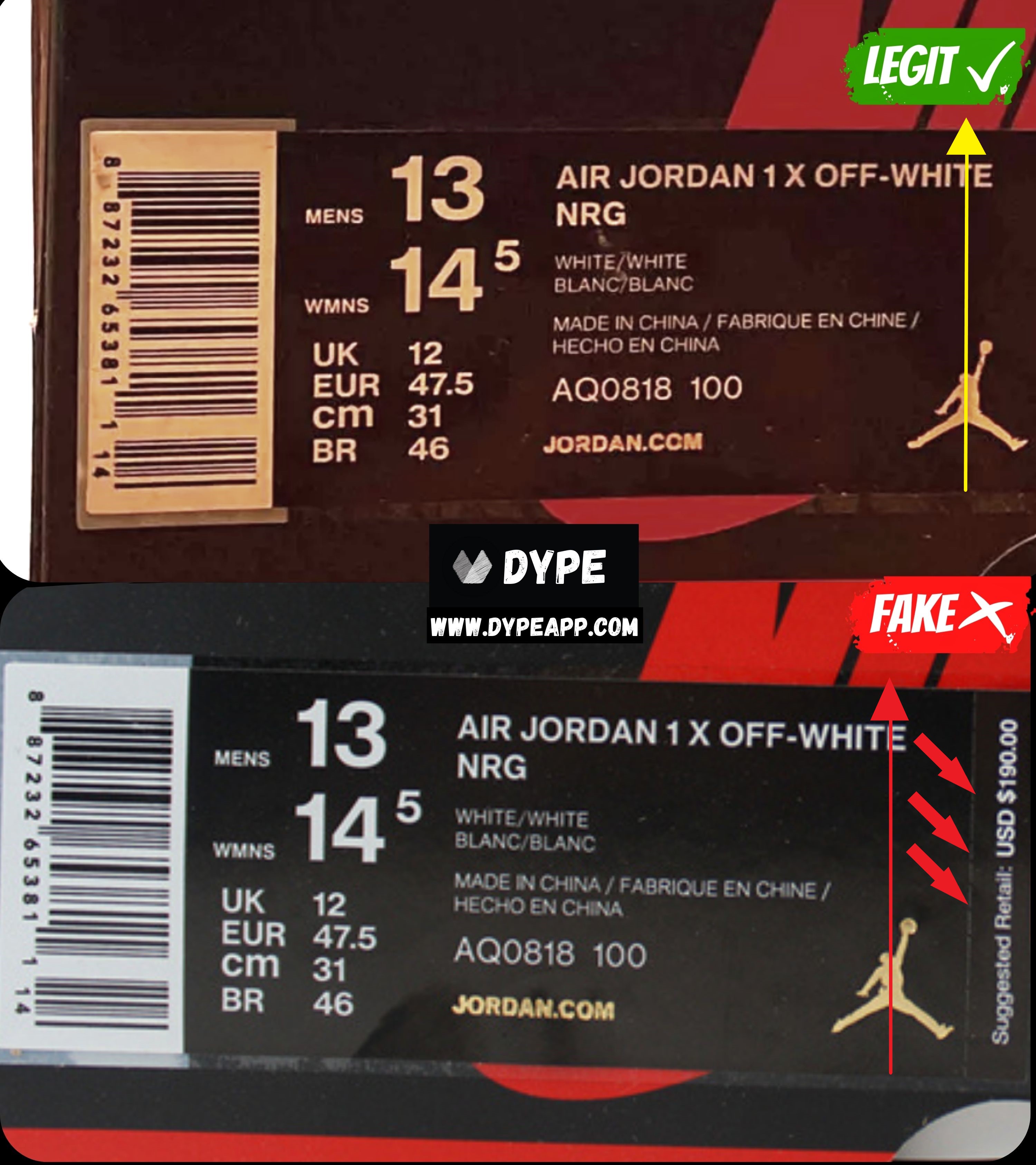 Jordan 1 Off-White NRG Legit Check: Real Vs Fake - Legit Check By Ch
