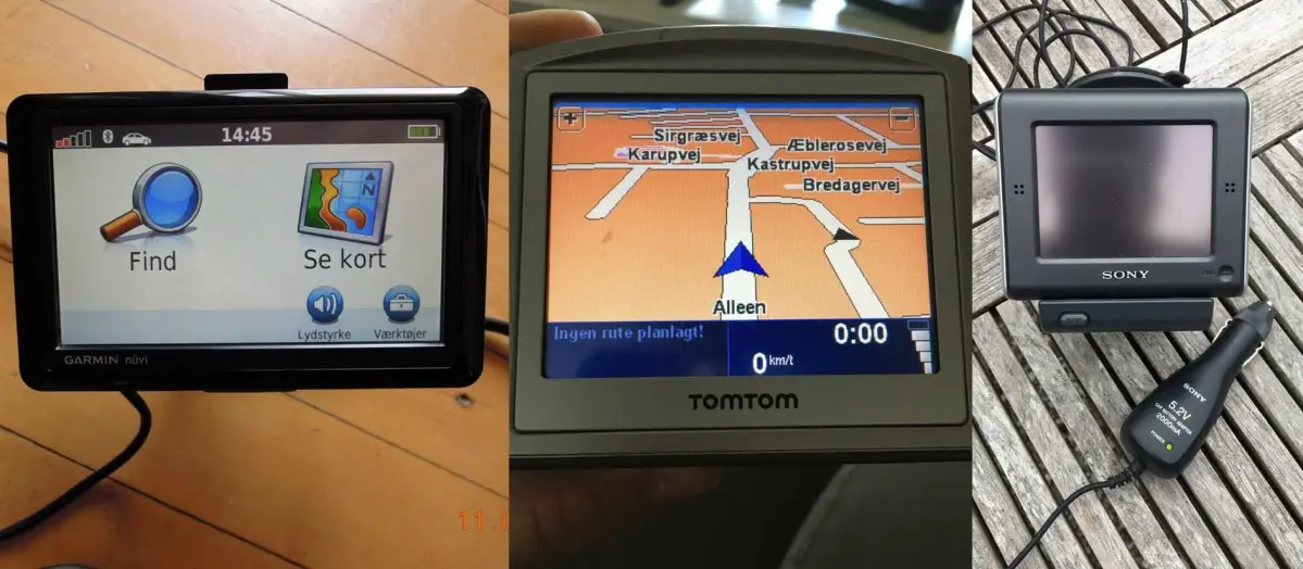 Navigation og GPS fra Garmin kan du lige nu købe af Kim fra Holte. Han sælger modellen Nuvi, som koster 1.490 kroner . Den fejler intet, og Kim skal kun have  200 kroner for den. ’Holder til ruden, opladekabel og kort over Europa fra 2011 medfølger’, skriver Kim. ’Navigation og GPS, TomTom One fungerer, som den skal’, skriver Rikke fra Kastrup, men der er ikke oplader med. Hun sælger den for 75 kroner. Navigationen, der også rummer GPS fra Sony, sælger Diana fra Herlufmagle til 200 kroner