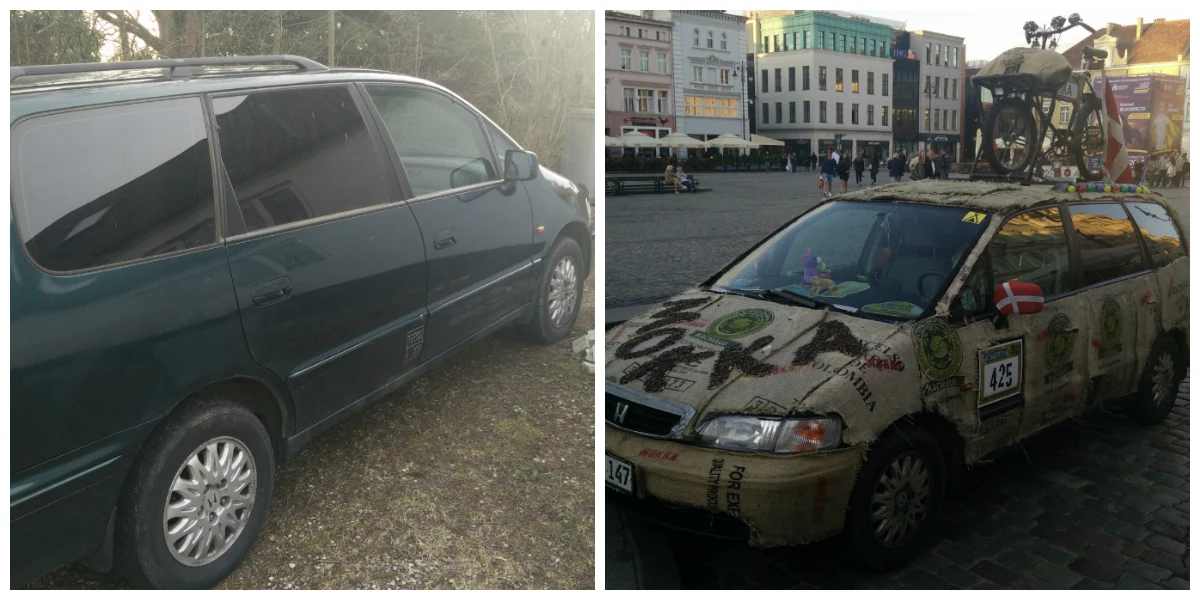 Det har kun kostet 'Mokkaholdet' 1.000 kroner at få bilen gjort til klar Carbage run