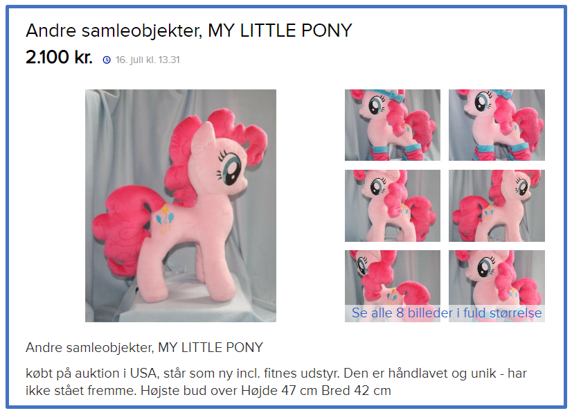 DBAs dyreste ’My Little Pony’ er i skrivende stund denne bamse. Måske du har en derhjemme, som er mere værd?