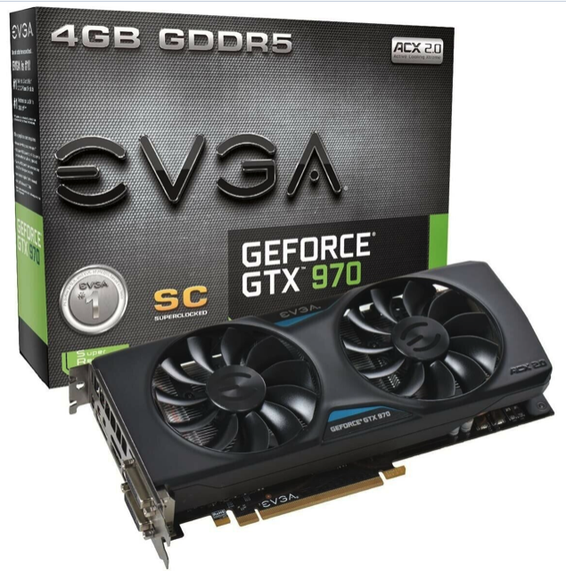 Et eksempel på et godt køb kunne være dette Geforce GTX 970, som du kan få på DBA  til 750 kroner hos Stefan i Karlslunde