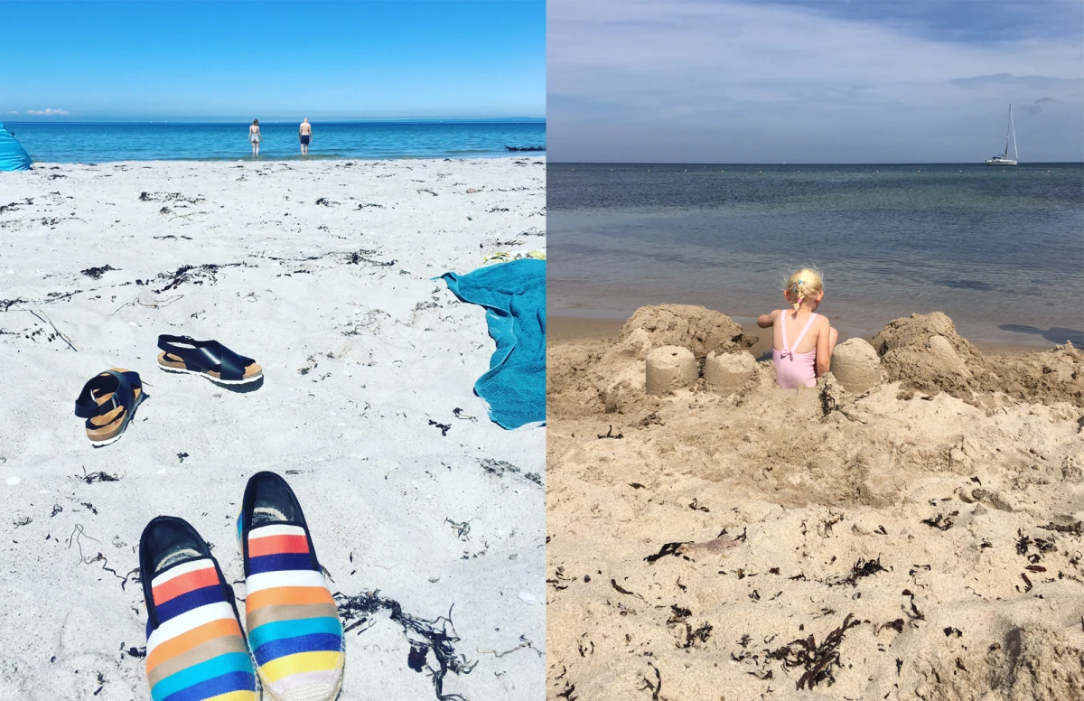 Især på stranden er solen stærk pga. vandet...