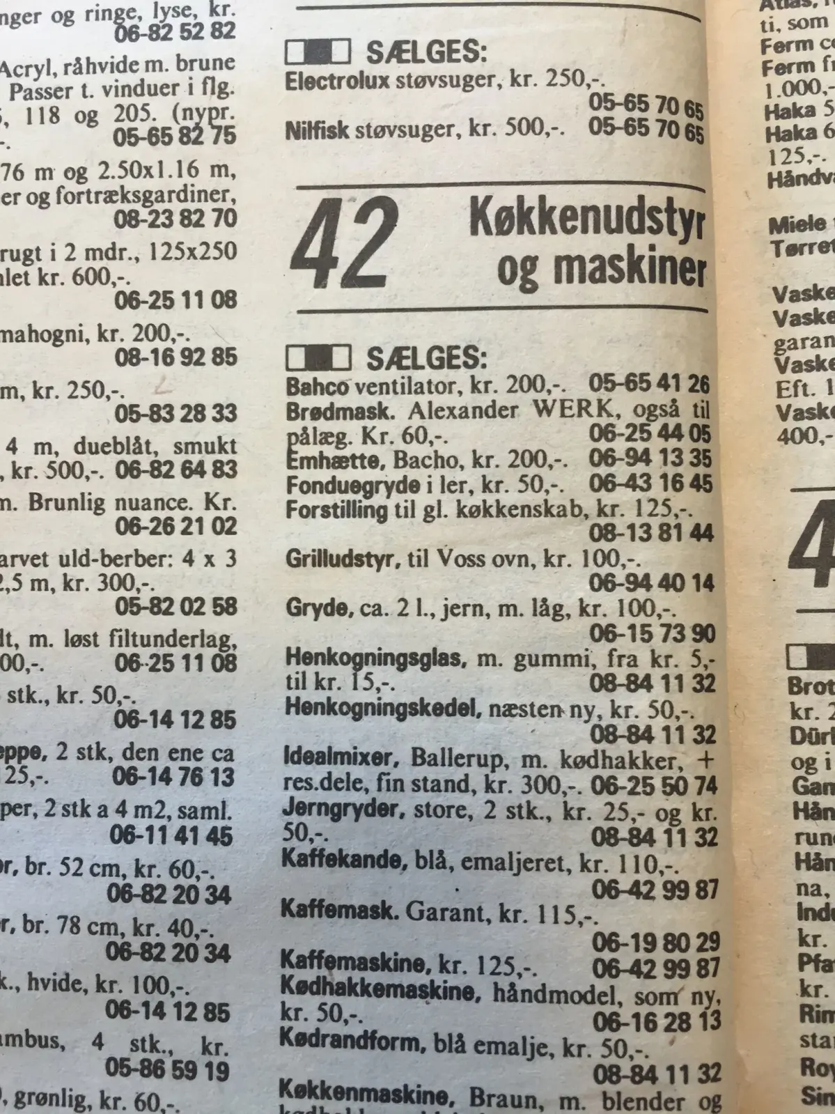 Denne DBA-annonce fra 1980’erne viser, at en fonduegryde i ler blev sat til salg for 50 kroner. Samme pris kan du stadig være heldig at finde den til i dag.