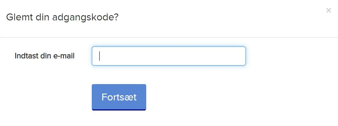For at vi kan hjælpe dig med en ny adgangskode, skal vi bruge din e-mailadresse.