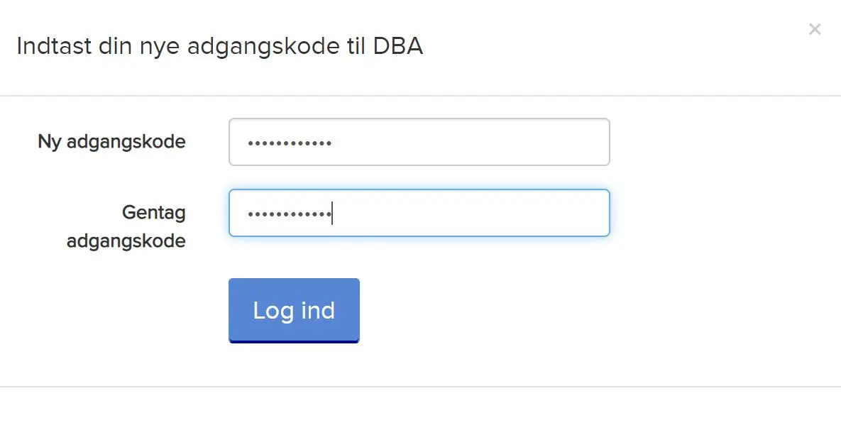 Nu skal du finde på en ny adgangskode. Gerne en du kan huske?