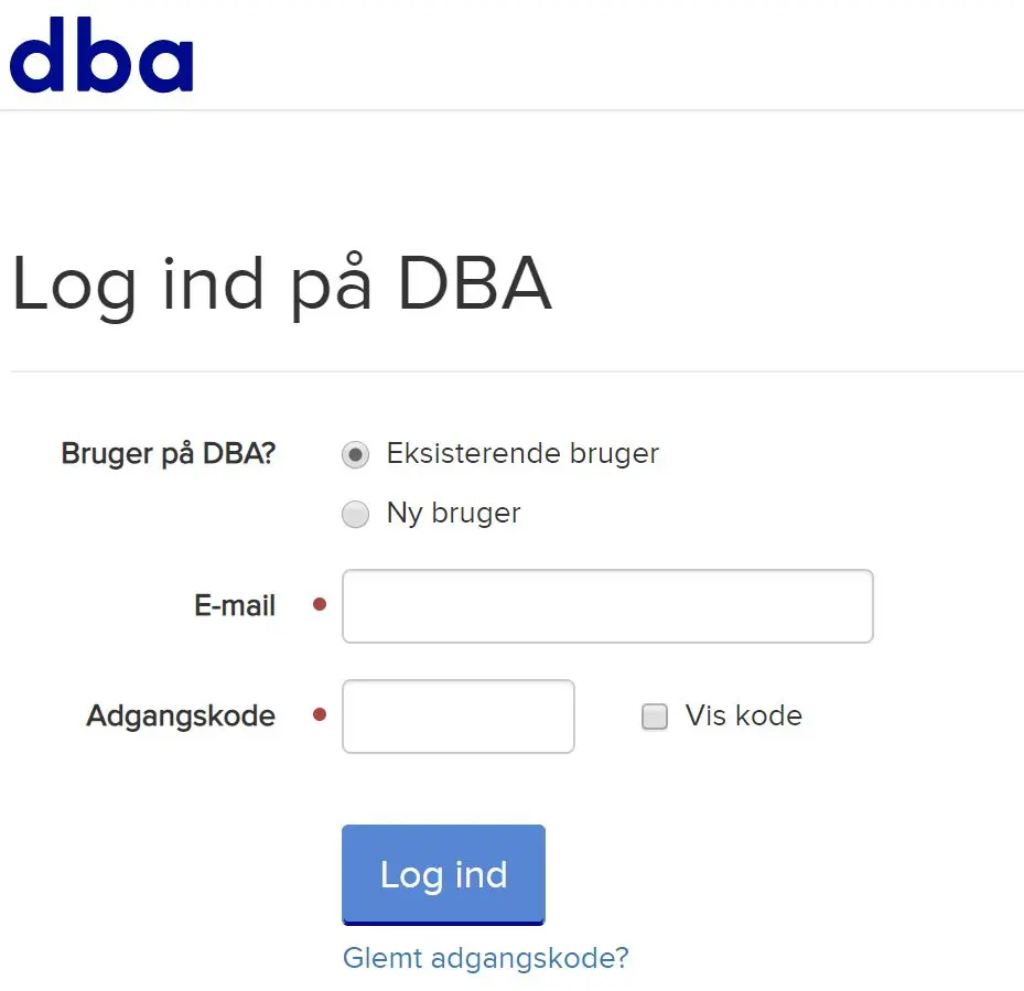 Er du helt blank på din adgangskode? Tryk på 'Glemt adgangskode?' under Log ind-knappen.