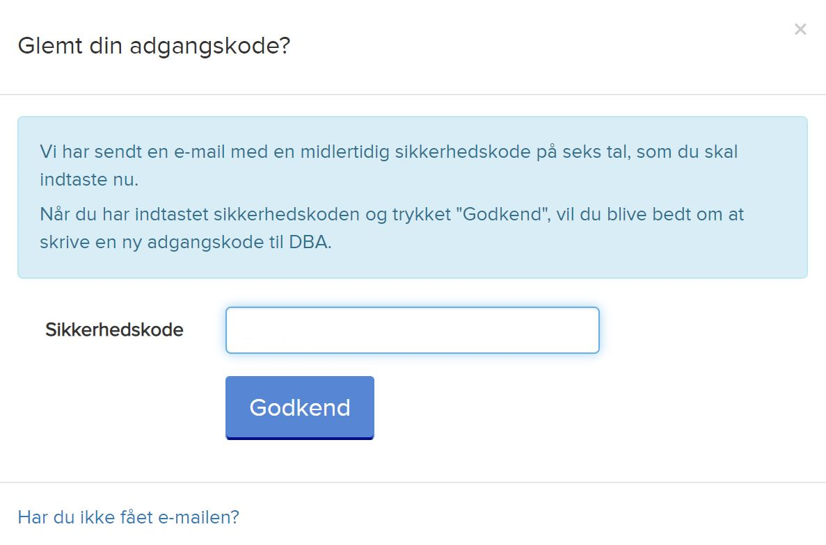 Efter du har indtastet din e-mailadresse, sender vi dig en sikkerhedskode.