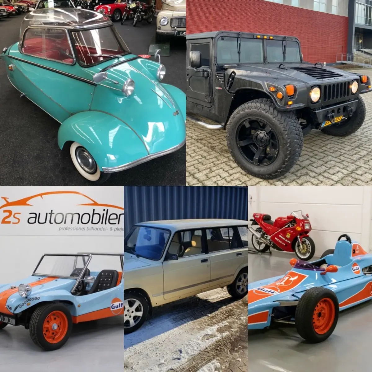 En ”Arnold Schwarzenegger-undtagelse”, en bil der er mere robust end nogen andre, en racerbil, et trehjulet motorkøretøj og en strandbil i en særdeles opsigtsvækkende god stand. Det var bare noget af det ”motor-guf”, der i marts blev sat til salg på DBA.