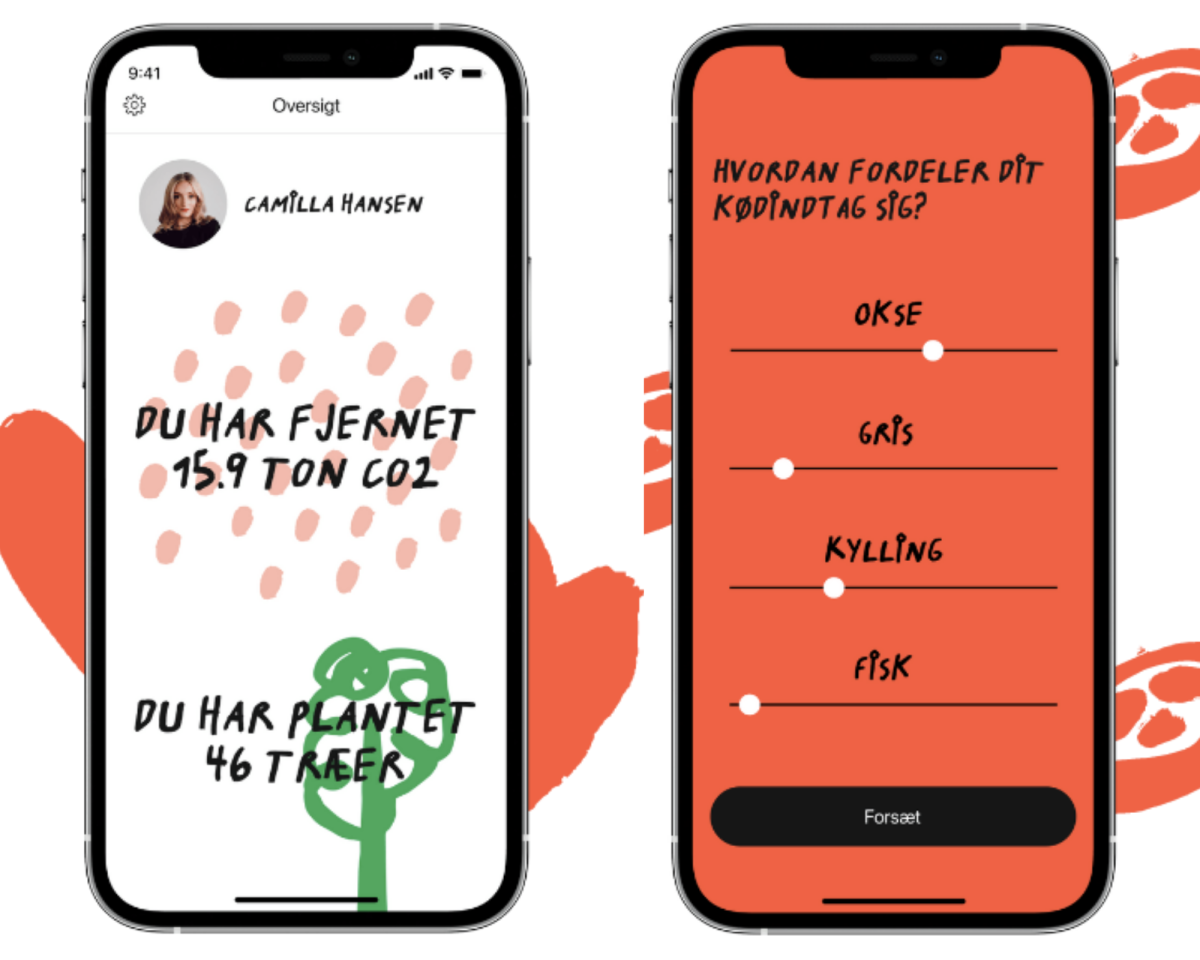 Oliver og Oskar har sammen udviklet en app, hvor du blandt andet kan udregne dit CO2-aftryk.