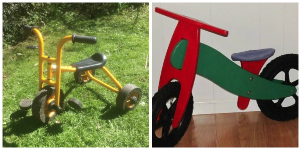 Løbecykler og trehjulede cykler kan købes for halv pris brugt. Især de gamle retro-ladcykler på tre hjul hitter stort lige nu, fordi de emmer af nostalgi og gamle minder. Den gule, trehjulede cykel kan lige nu købes til 275 kroner på DBA, mens den løbecyklen kan blive din for 135 kroner