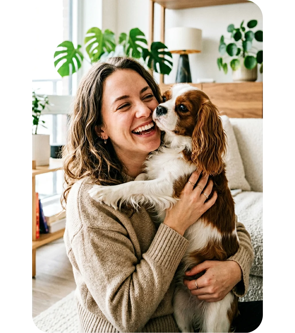 Femme avec son chien