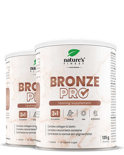 Bronze Pro 1+1 | Bebida bronceadora natural | Cobre, colágeno, vitaminas | Sin cápsulas | 250g