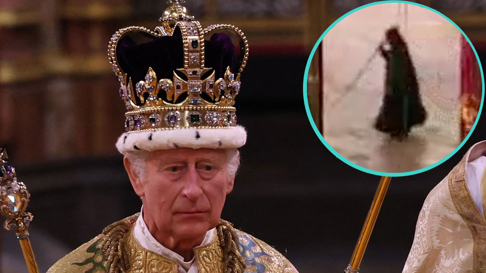 ¡Susto! La espectral figura que cruzó la abadía durante la coronación de Carlos III (Video)