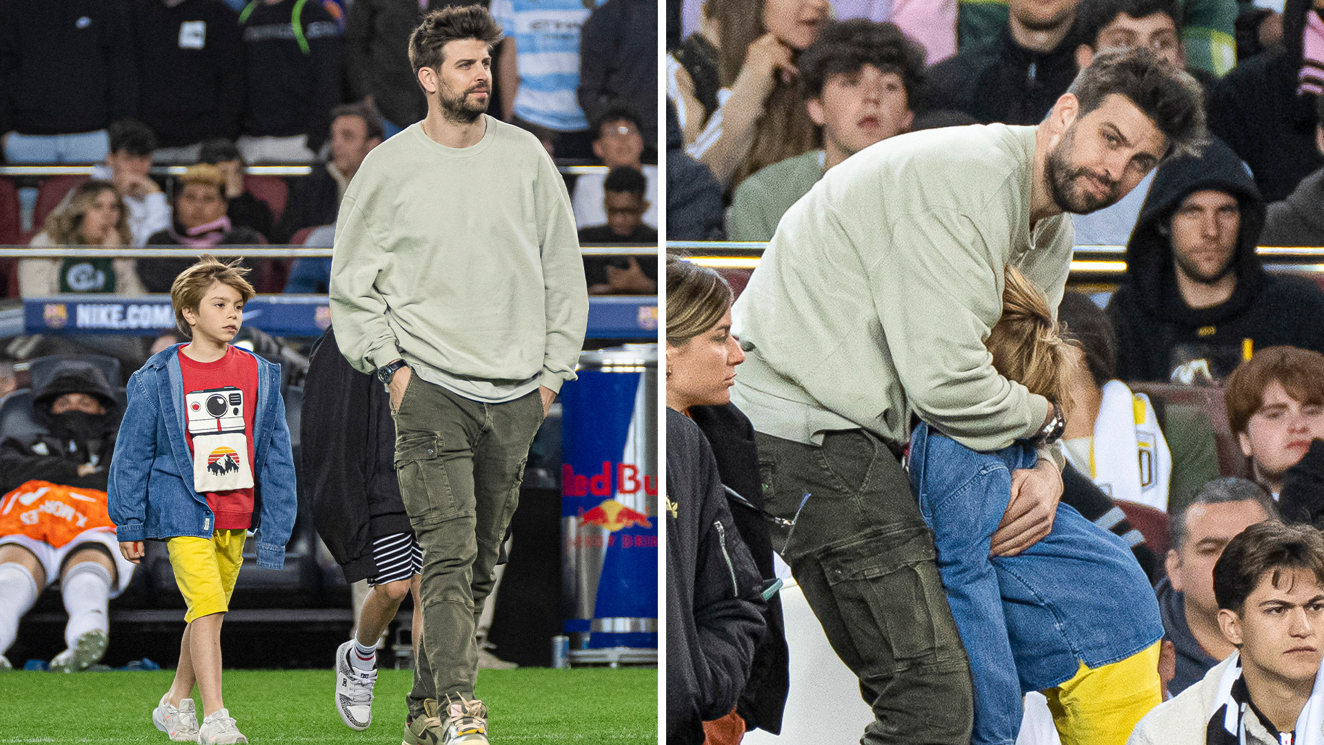 Piqué y Shakira: fotos del exfutbolista con sus hijos en el estadio donde le cantan canción de Bizarrap
