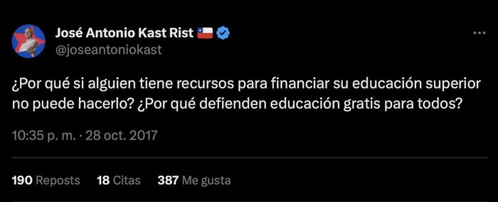 El hijo de Kast que quiso estudiar gratis con la Beca Chile