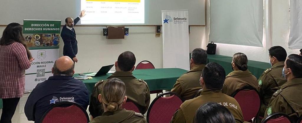 Defensoría Regional del Maule capacitó a Carabineros en nueva ley que fortalece y protege el ejercicio de la función policial