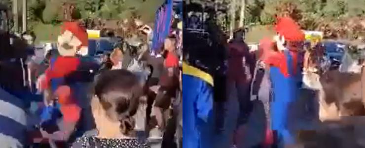 Súper pelea: “Mario Bros”, “Spiderman” y “Black Panther” se agarraron a combo limpio en plena feria - CHVNoticias.cl